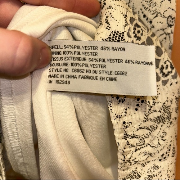 Tulle by Anthro Women’s Medium White & Black Floral Tie Cinch Waist Mini Dress - Picture 12 of 13